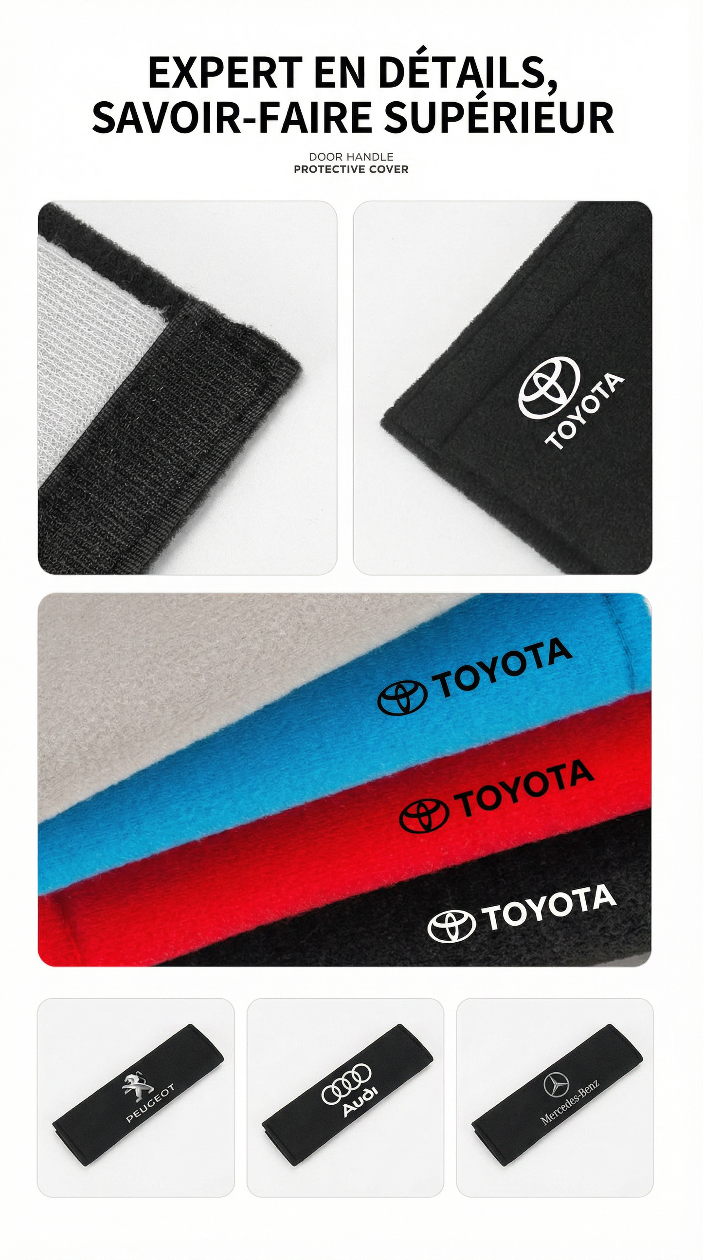 Housse de protection pour poignée intérieure de voiture