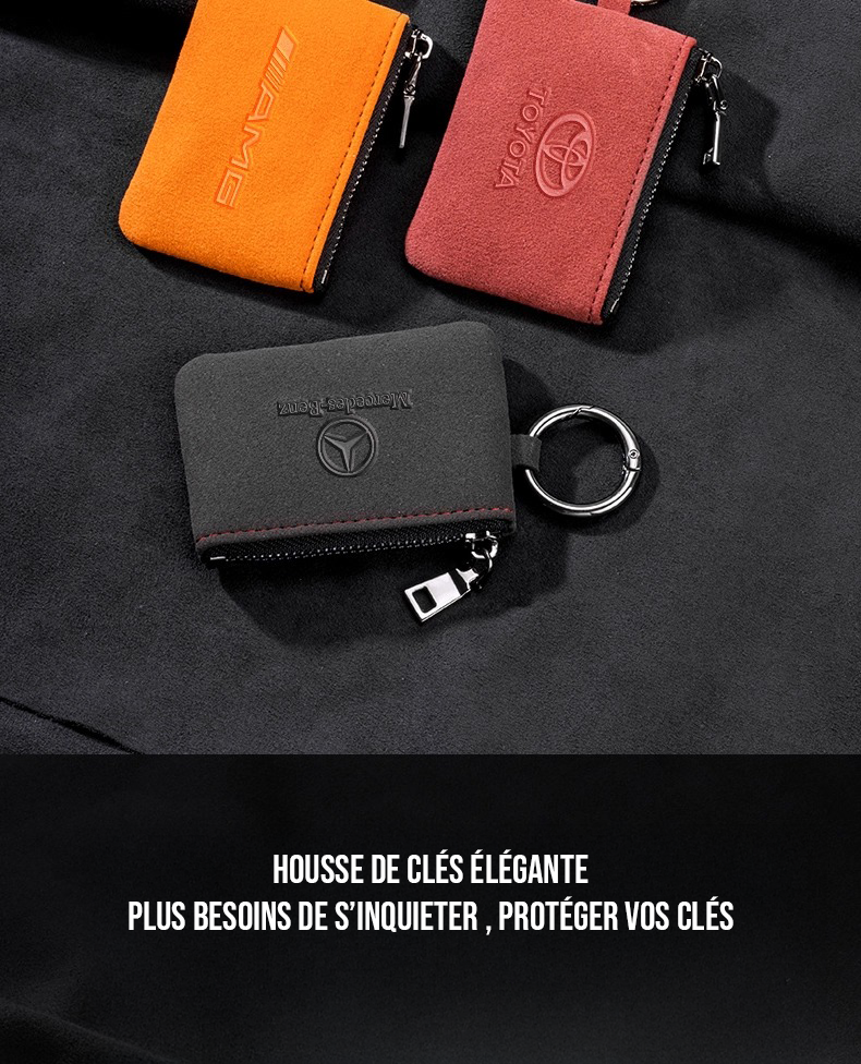 Housse de clés en daim