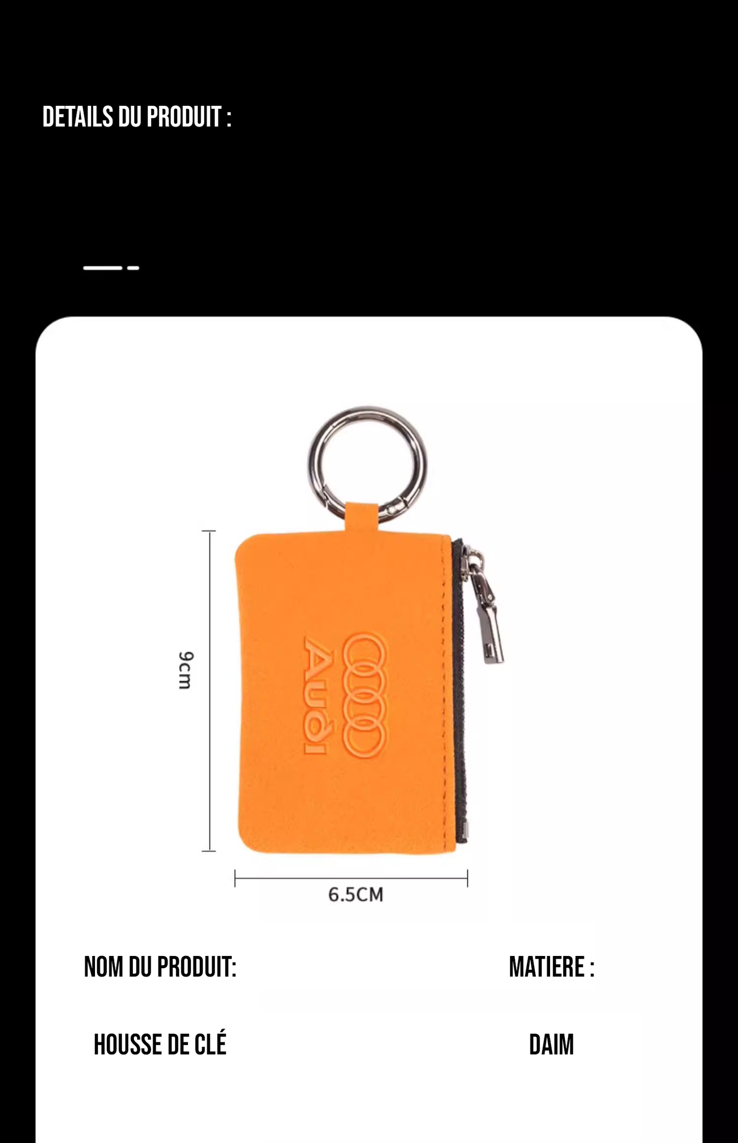 Housse de clés en daim